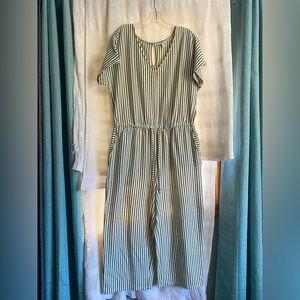 Green and white striped Sonoma jumpsuit